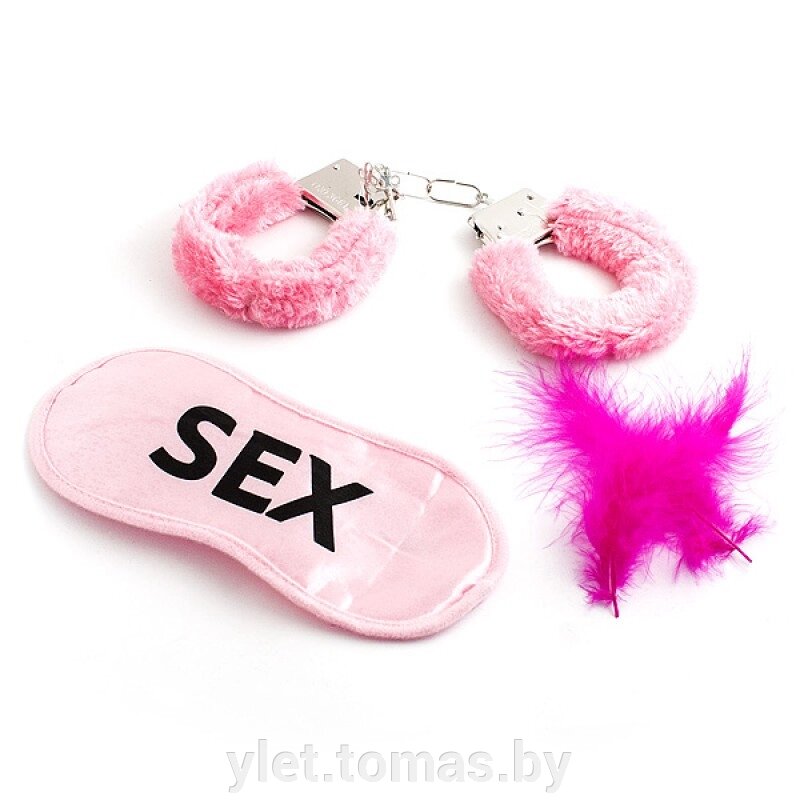 Эротический набор наручники, перышко, маска Розовый от компании Интернет-магазин Ylet - фото 1