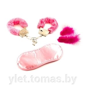 Эротический набор Наручники, перышко, маска розовый от компании Интернет-магазин Ylet - фото 1