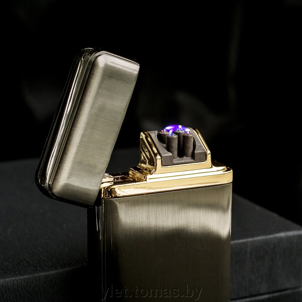 Импульсная зажигалка Lighter (серебро) от компании Интернет-магазин Ylet - фото 1