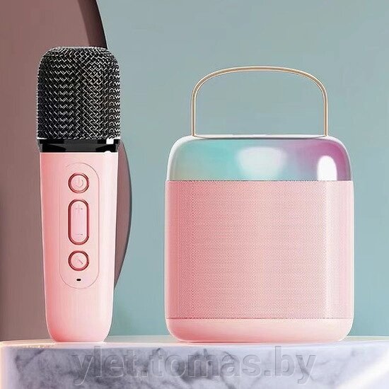 Караоке колонка Bluetooth с микрофоном Розовая от компании Интернет-магазин Ylet - фото 1