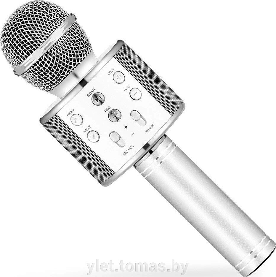 Караоке микрофон WS-858 Серебро от компании Интернет-магазин Ylet - фото 1