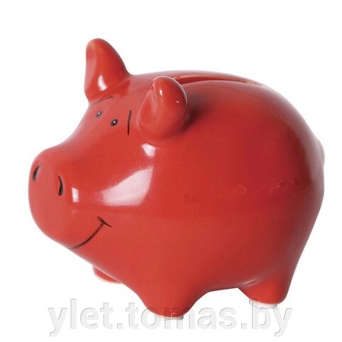 Керамическая свинка копилка Красная от компании Интернет-магазин Ylet - фото 1
