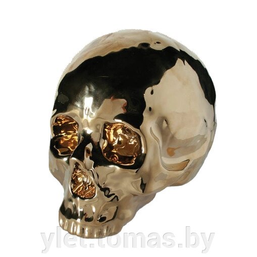 Копилка череп золотой большой с ключом от компании Интернет-магазин Ylet - фото 1
