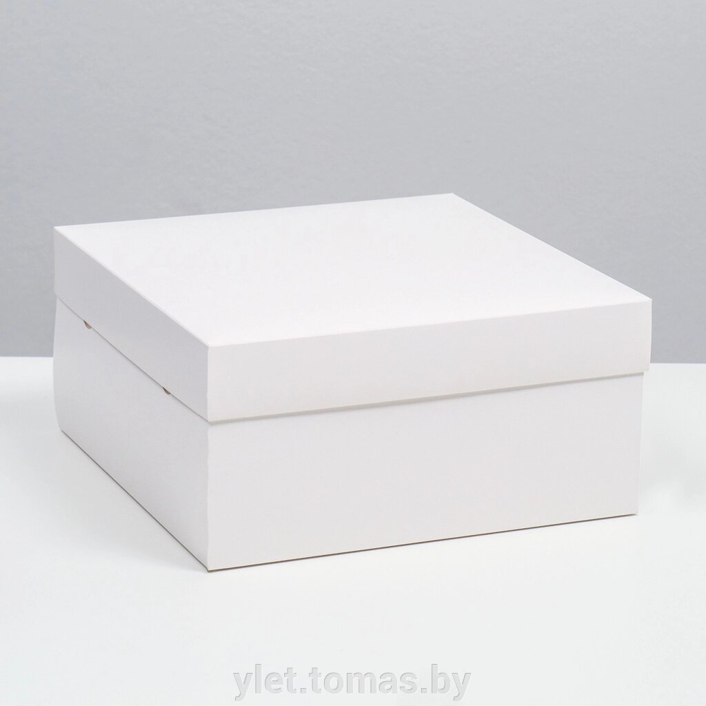 Коробка складная белая 25 х 25 х 12 см от компании Интернет-магазин Ylet - фото 1