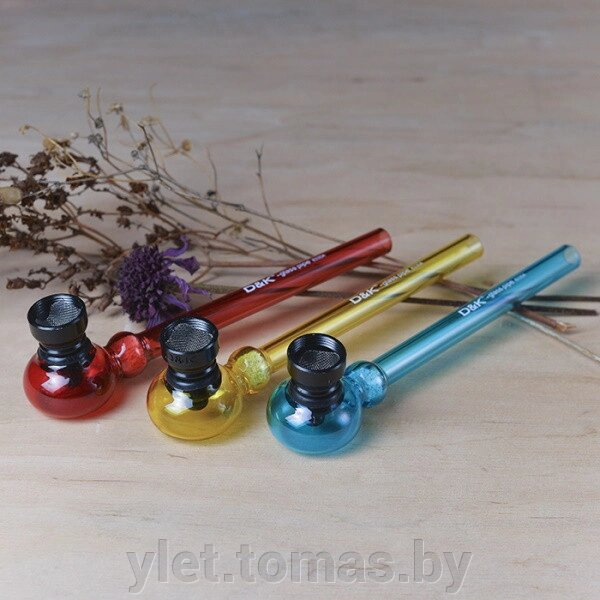 Курительный девайс стеклянный цветной с гриндером от компании Интернет-магазин Ylet - фото 1