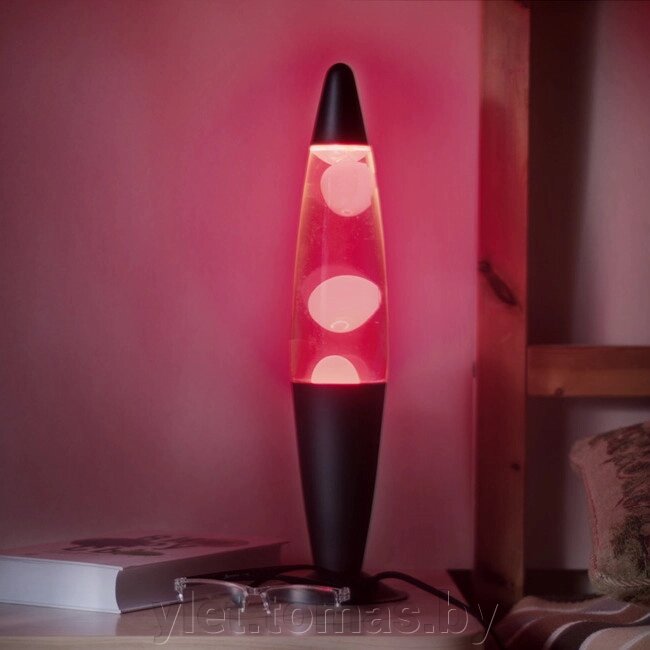 Лава лампа в черном корпусе 35 см Красная от компании Интернет-магазин Ylet - фото 1