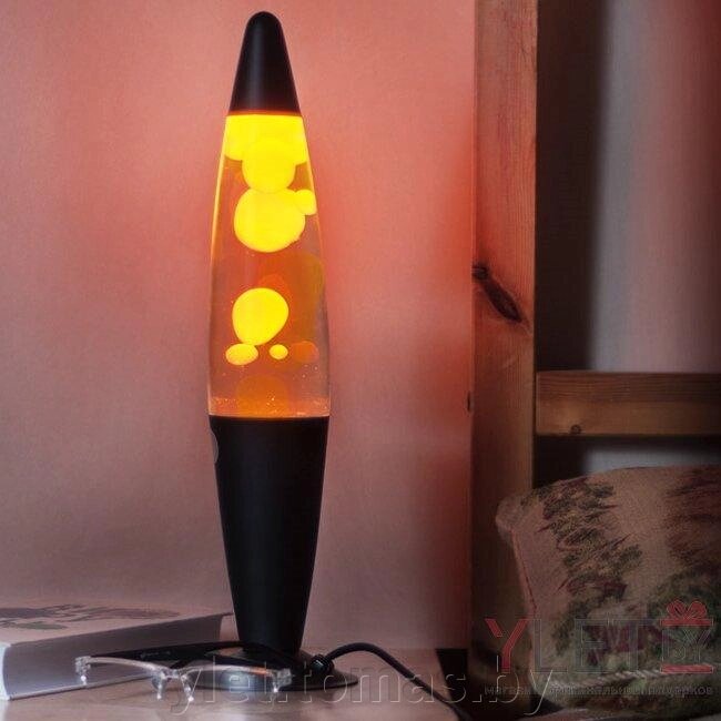 Лава лампа в черном корпусе 35 см Оранжевая от компании Интернет-магазин Ylet - фото 1