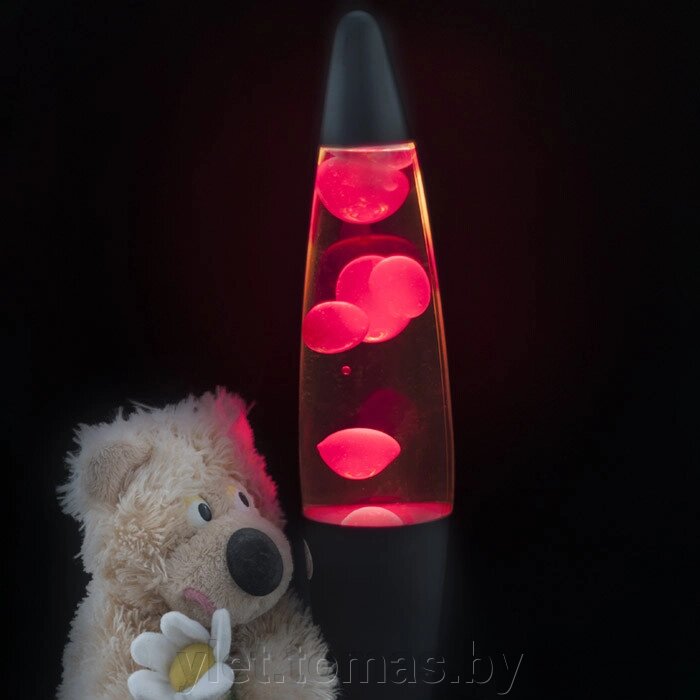 Лава лампа в черном корпусе 42 см Красная от компании Интернет-магазин Ylet - фото 1