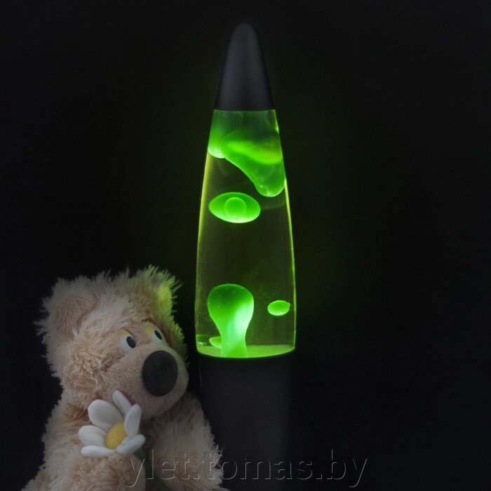 Лава лампа в черном корпусе 42 см Зеленая от компании Интернет-магазин Ylet - фото 1