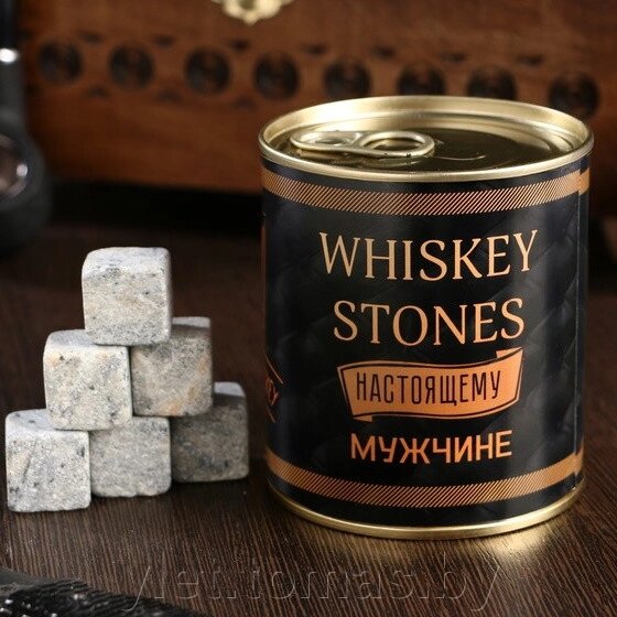 Набор камней для виски Whiskey stones. Vintage, в консервной банке, 9 шт. от компании Интернет-магазин Ylet - фото 1