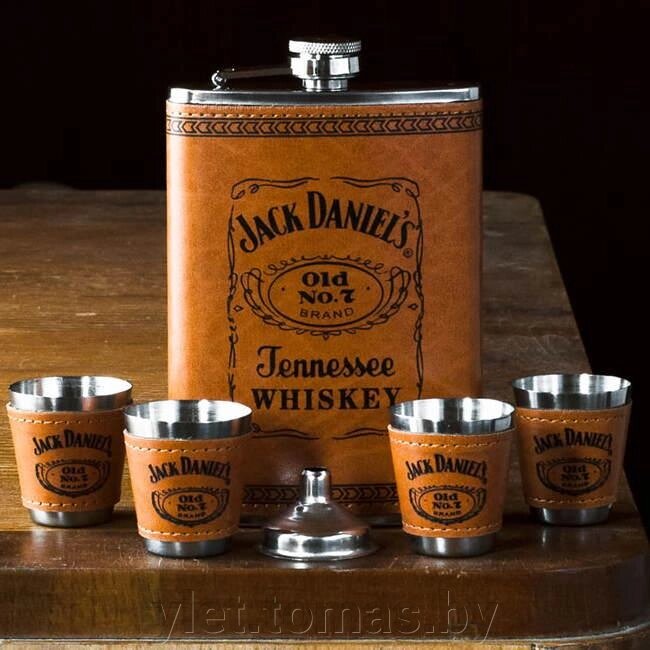 Набор с фляжкой и стопками Jack Daniels коричневый от компании Интернет-магазин Ylet - фото 1