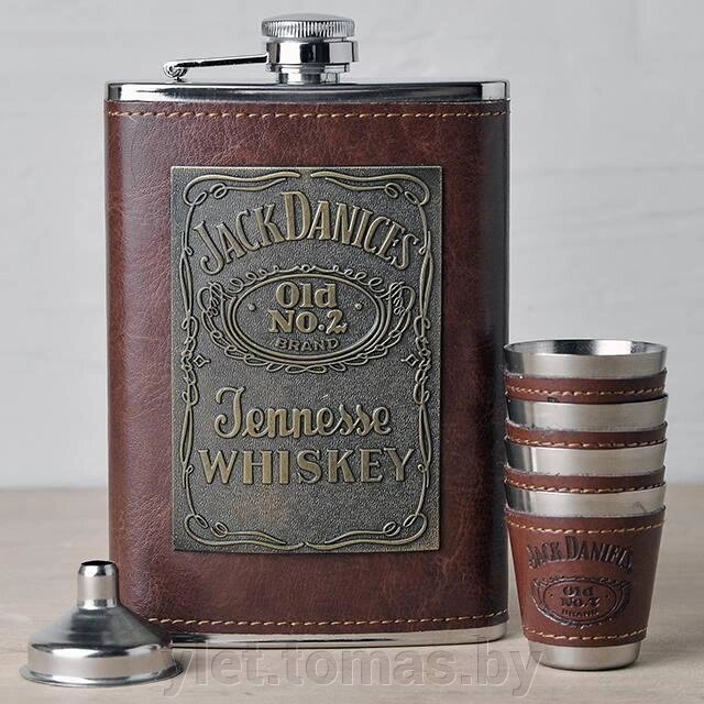 Набор с фляжкой и стопками Jack Daniels с табличкой от компании Интернет-магазин Ylet - фото 1