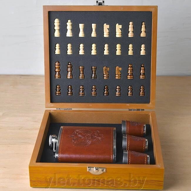 Набор с фляжкой, стопками и шахматами 1816 от компании Интернет-магазин Ylet - фото 1