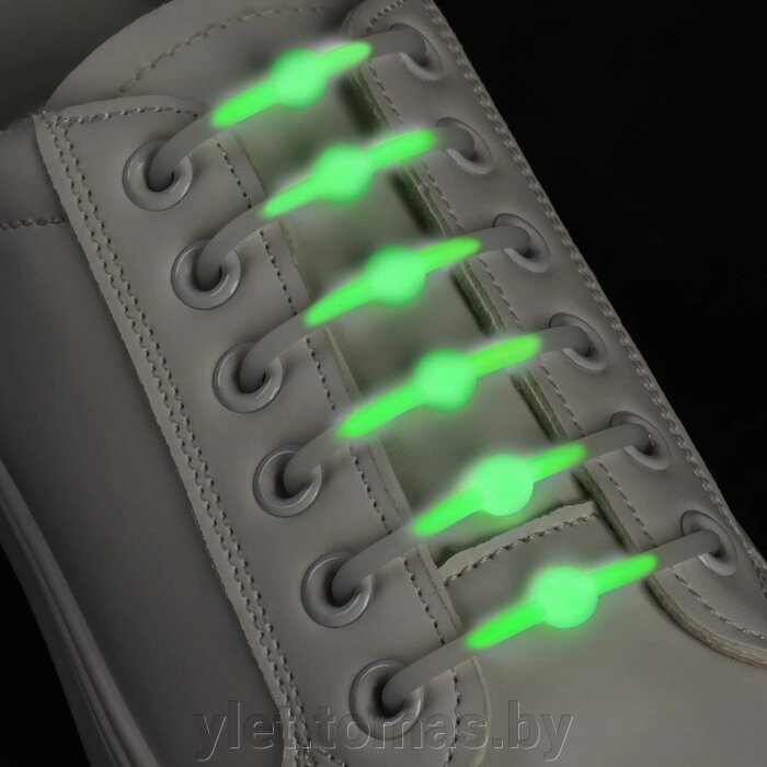Набор шнурков для обуви Шар, 6 шт, силиконовые, светятся в темноте от компании Интернет-магазин Ylet - фото 1