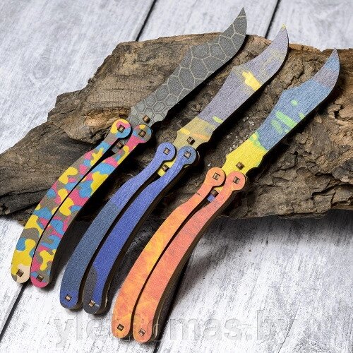 Нож бабочка деревянный Цветной от компании Интернет-магазин Ylet - фото 1
