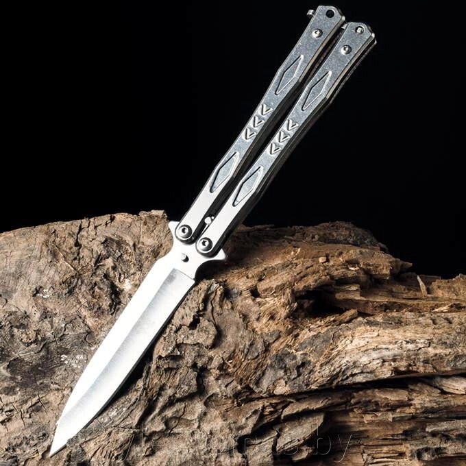 Нож складной Бабочка серебро Ромбы от компании Интернет-магазин Ylet - фото 1