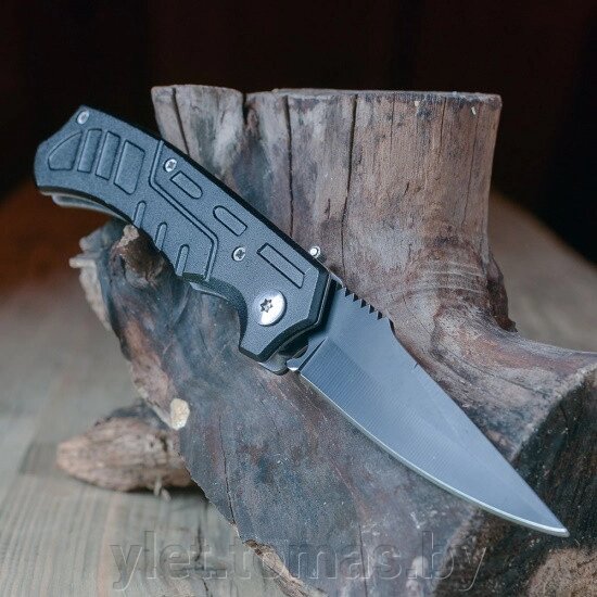 Нож складной металлический Черный 20,5 см от компании Интернет-магазин Ylet - фото 1