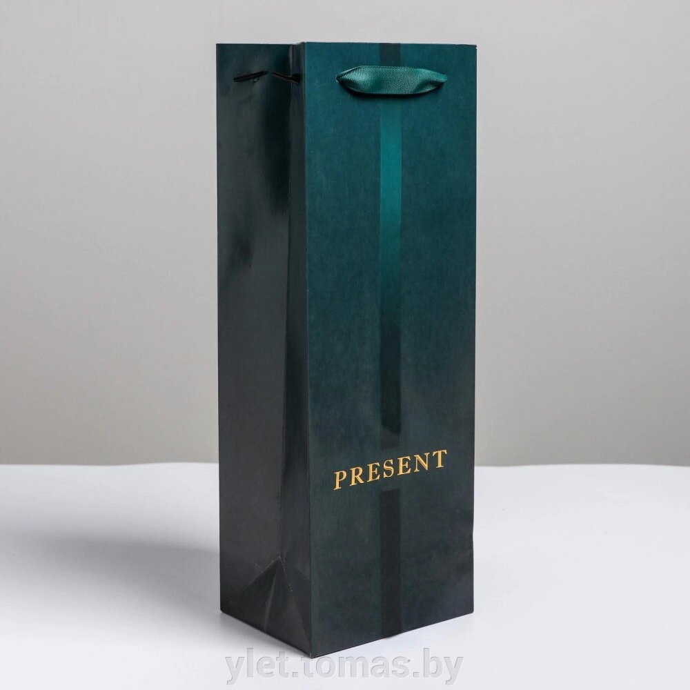 Пакет ламинированный под бутылку Present, 13 x 36 x 10 см от компании Интернет-магазин Ylet - фото 1