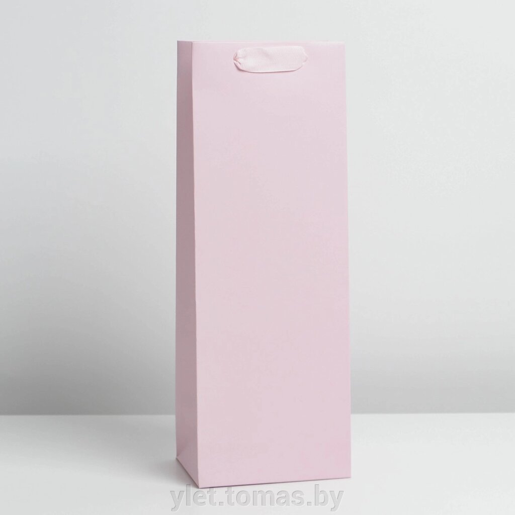 Пакет под бутылку Розовый, 13 x 35 x 10 см от компании Интернет-магазин Ylet - фото 1