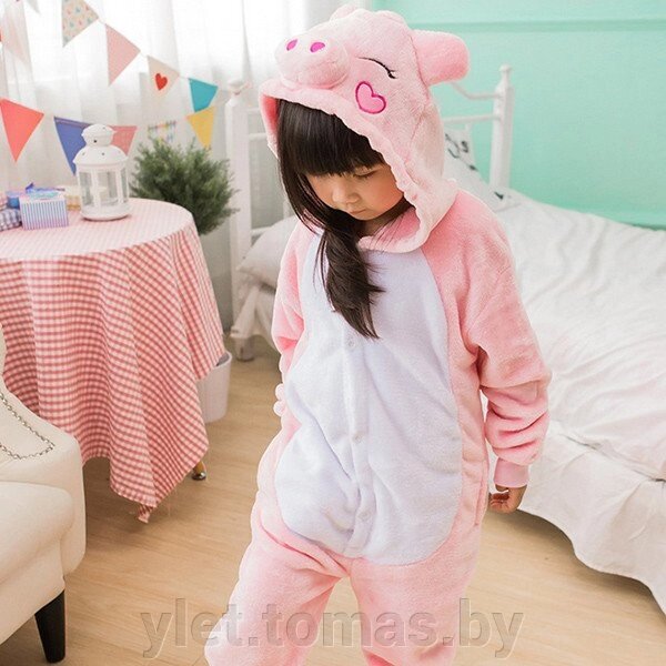 Пижама Кигуруми детская Свинка (рост 140-149 см) от компании Интернет-магазин Ylet - фото 1