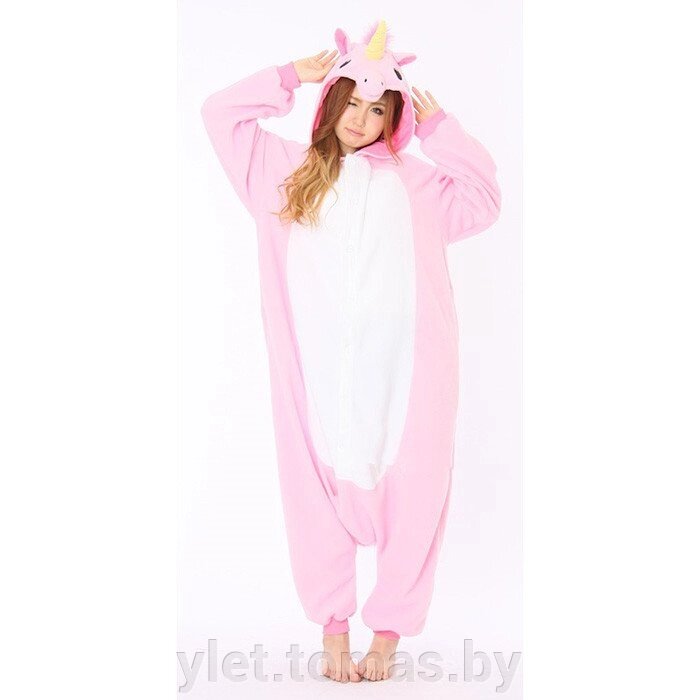 Пижама Кигуруми Единорог розовый (рост 150-159, 160-169 см) от компании Интернет-магазин Ylet - фото 1