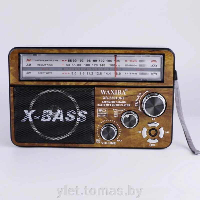 Портативная FM колонка XB-2301URT Коричневая от компании Интернет-магазин Ylet - фото 1