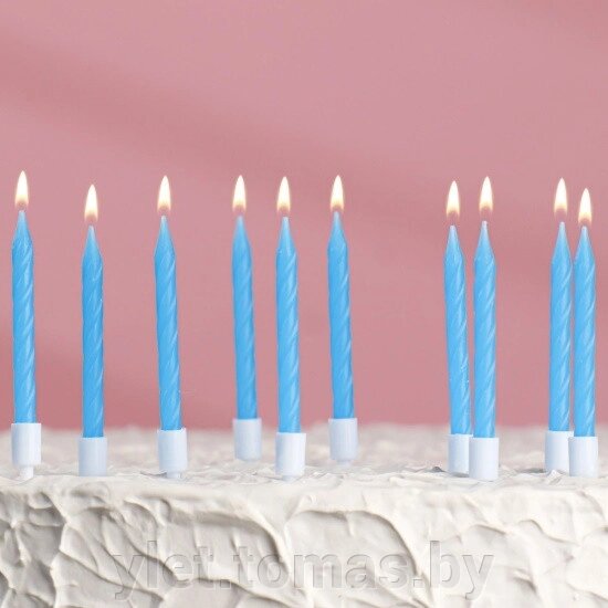 Свечи для торта Неон синие, 10 шт от компании Интернет-магазин Ylet - фото 1
