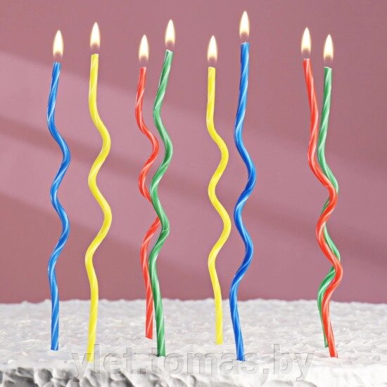 Свечи для торта Витые, 8 шт от компании Интернет-магазин Ylet - фото 1