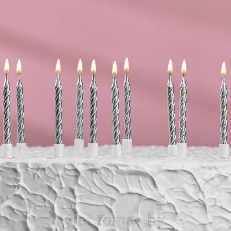 Свечи в торт Спираль, металлик 10 шт от компании Интернет-магазин Ylet - фото 1