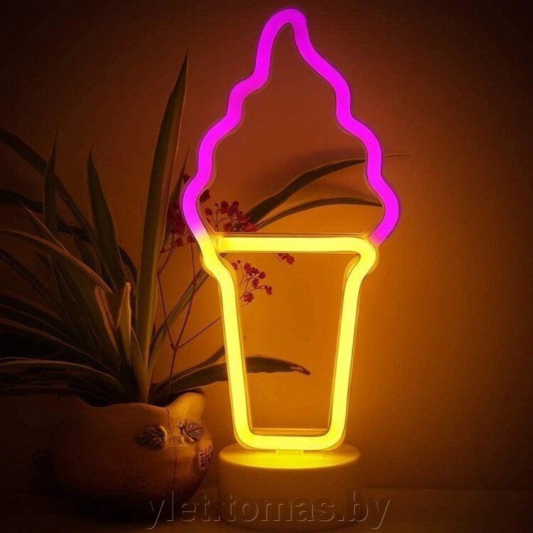 Светильник неоновый Ice cream Мороженое от компании Интернет-магазин Ylet - фото 1