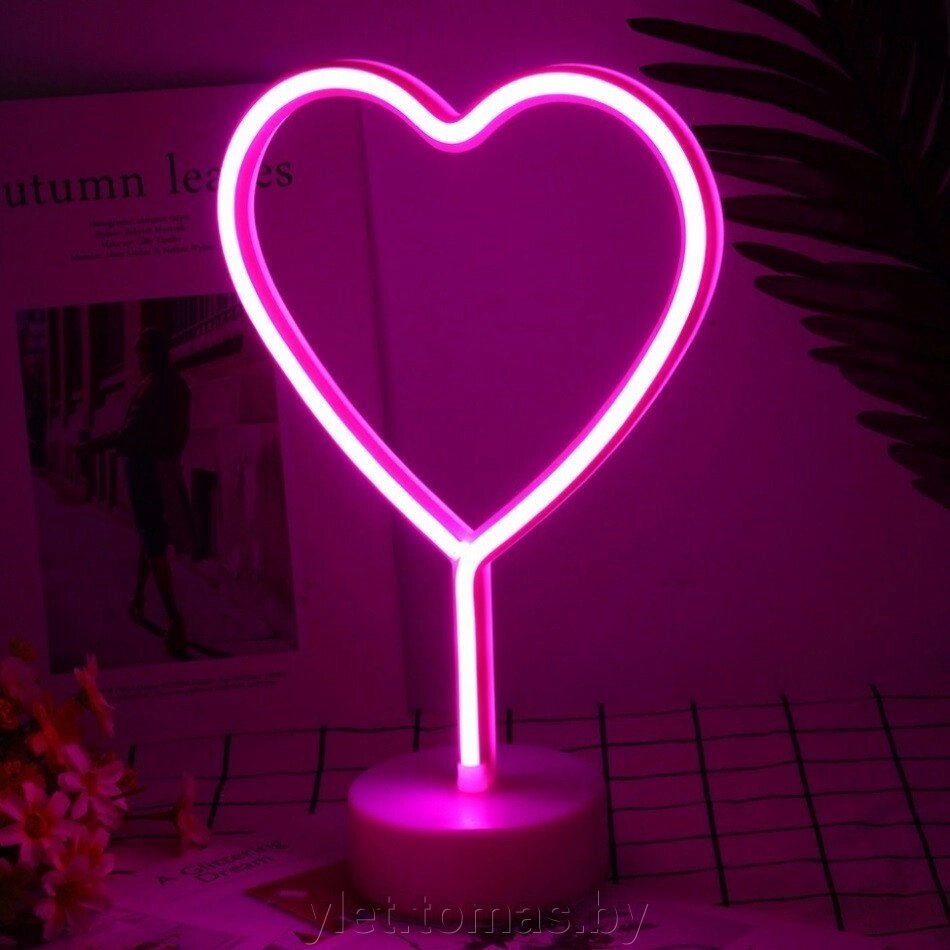 Светильник неоновый Сердце окантовка от компании Интернет-магазин Ylet - фото 1