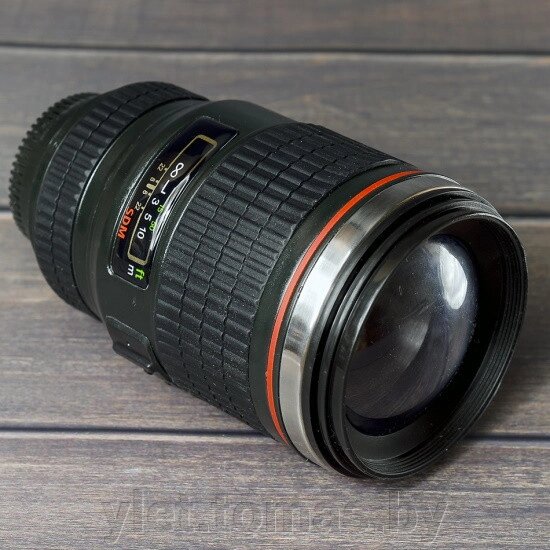 Термокружка объектив c линзой Lens Cup Черная 300 мл от компании Интернет-магазин Ylet - фото 1