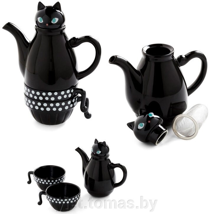 Заварник с чашками Кошка от компании Интернет-магазин Ylet - фото 1