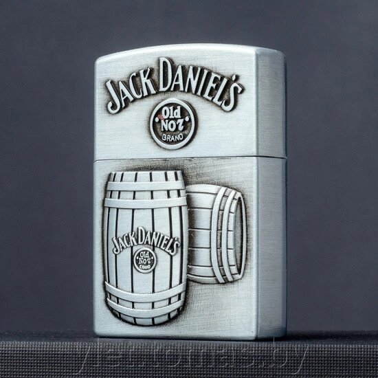 Зажигалка газовая Lighter Jack Daniels бочка Серебро от компании Интернет-магазин Ylet - фото 1