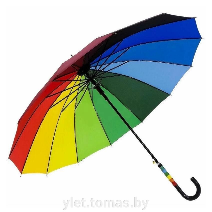 Зонт трость Радуга с разноцветной ручкой от компании Интернет-магазин Ylet - фото 1