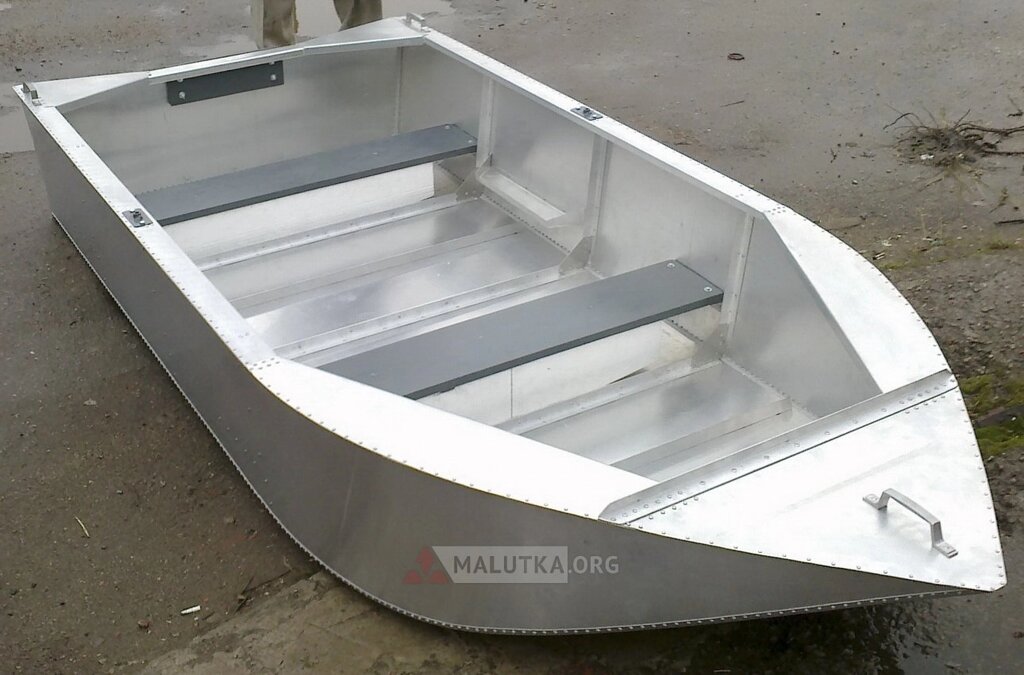 Алюминиевая лодка Малютка-Н 3.5 м, серия "плоскодонная", с транцем от компании Интернет-магазин «Vlodke» - фото 1