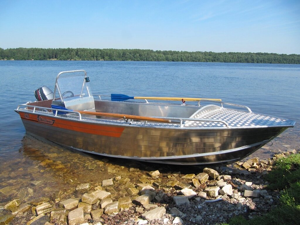 Алюминиевая лодка Wellboat-46 Консоль от компании Интернет-магазин «Vlodke» - фото 1