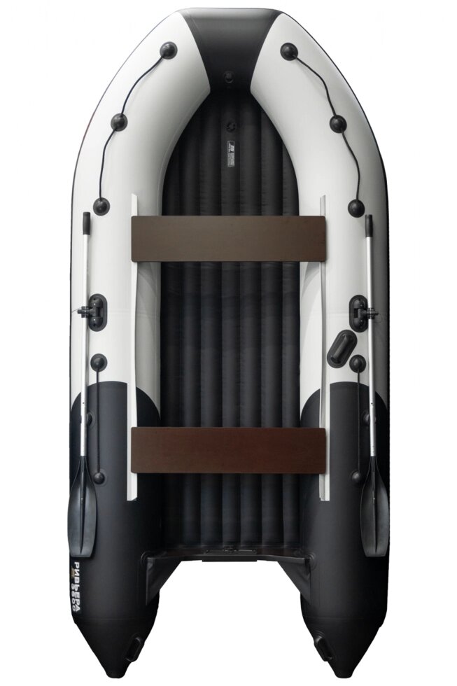 Лодка надувная ПВХ Ривьера 3600 НДНД Компакт серый-черный от компании Интернет-магазин «Vlodke» - фото 1