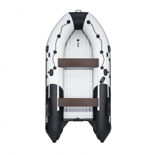 Лодка ПВХ Ривьера 3800 Килевое надувное дно "Комби" светло-серый/черный от компании Интернет-магазин «Vlodke» - фото 1