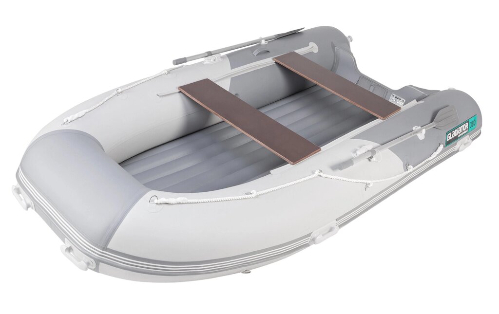 Надувная лодка GLADIATOR E380S светло/темно-серый от компании Интернет-магазин «Vlodke» - фото 1