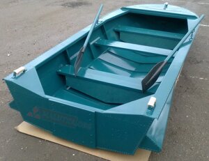 Алюминиевая лодка Мста-Н 3.5 м, с булями синевато-зелёного цвета