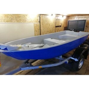 Стеклопластиковая лодка Стелс 315 серо/синяя