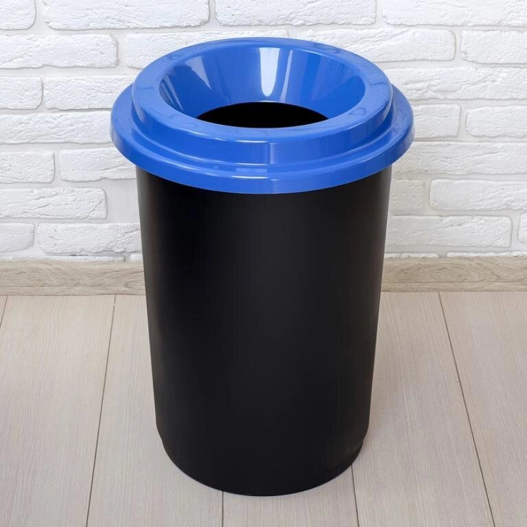 Бак для мусора 50 л. синий с отверстием от компании «Kdomy. by» интернет-магазин товаров для дома - фото 1