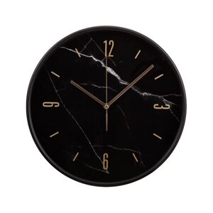 Часы настенные Мрамор черный