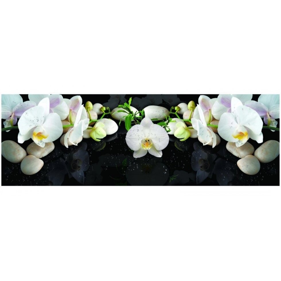 Экран под ванну 1,5 м. Орхидея черная 3D от компании «Kdomy. by» интернет-магазин товаров для дома - фото 1