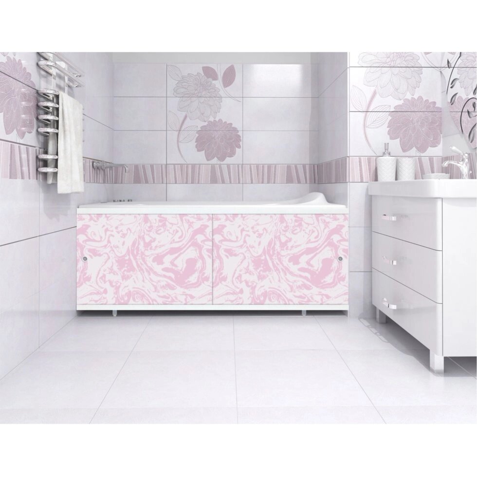 Экран под ванну Метакам Мрамор розовый 1,5 м. от компании «Kdomy. by» интернет-магазин товаров для дома - фото 1