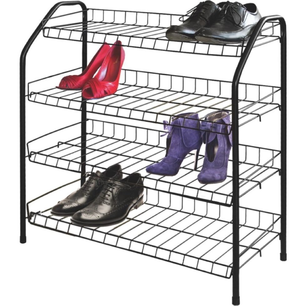 Этажерка для обуви ЭТ1, черная 70 х 66 х 30 см. от компании «Kdomy. by» интернет-магазин товаров для дома - фото 1