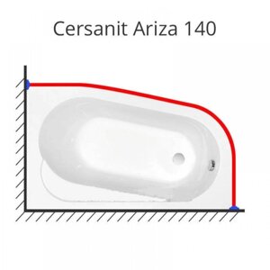 Карниз для ванной Ariza 140 на 85 см. нержавеющая сталь