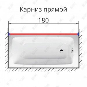 Карниз для ванной усиленный 180 см. нержавеющая сталь от компании «Kdomy. by» интернет-магазин товаров для дома - фото 1