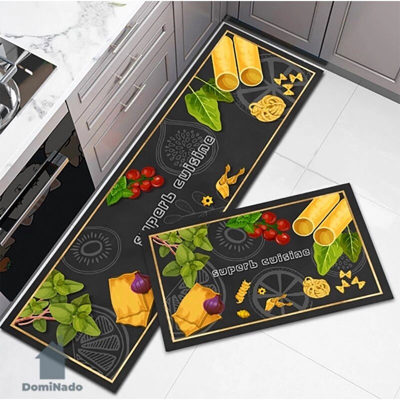 Комплект ковриков на кухню Pasta 40х60 и 40х120 см. от компании «Kdomy. by» интернет-магазин товаров для дома - фото 1